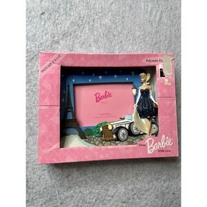 Vintage Barbie Polyresin Photo Frame Paris Eiffel Tower Car Scene 1996 Mattel